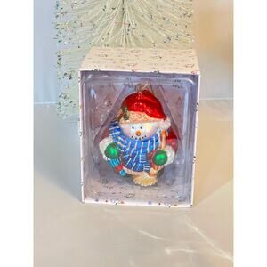 Christopher Radko 5.5” Glass, Ornament Snowman Holiday